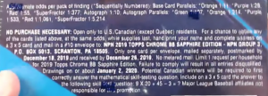 2019 Topps Chrome Sapphire Baseball - Hobby Box - No Purchase Necessary (NPN) Information