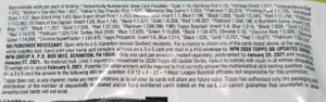 2020 Topps Update Series Baseball Cards - Single Pack from Blaster (Walmart) - No Purchase Necessary (NPN) Information