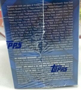 2021-22 Topps UEFA Champions League Collection Soccer Cards - Blaster Box - No Purchase Necessary (NPN) Information