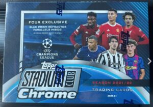 2021-22 Topps Stadium Club Chrome UEFA Champions League Soccer Cards - Mega Box