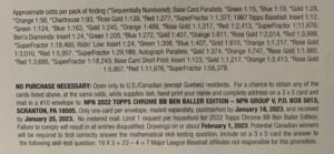 2022 Topps Chrome Ben Baller Baseball Cards - Hobby Box - No Purchase Necessary (NPN) Information