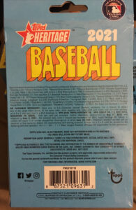 2021 Topps Heritage Baseball Cards - Hanger Box - No Purchase Necessary (NPN) Information